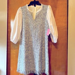 Sheath Dress, Puff Sleeves Hidden Back Zipper
Above Knee, Mini